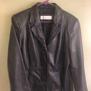 Valerie Steven Leather Jacket Blazer Medium